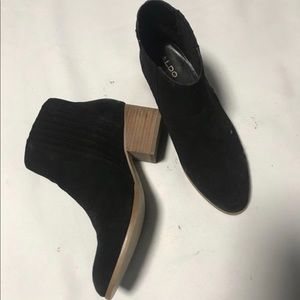 Black suede booties